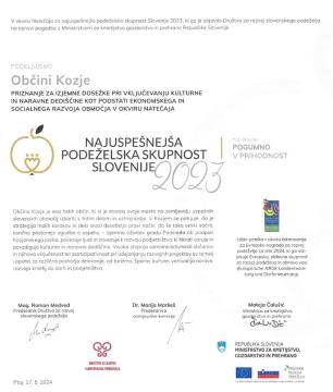 Priznanje najuspešnejša podeželska skupnost 2023